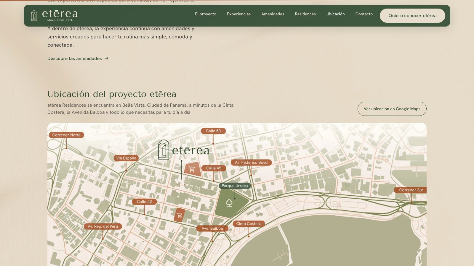 Eterea Residences — mapa de ubicación en Bella Vista